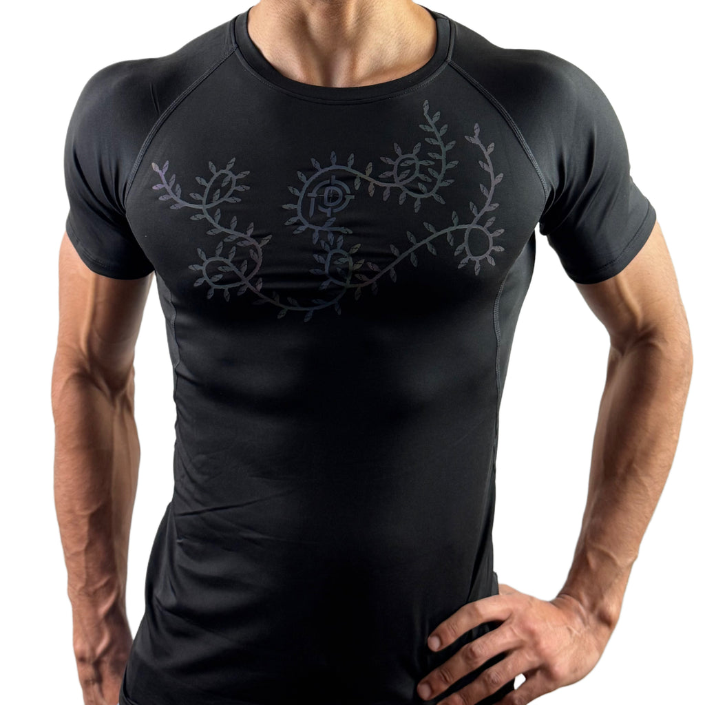 PLUDYNA XMAS LIGHTS – Black Compression Tee