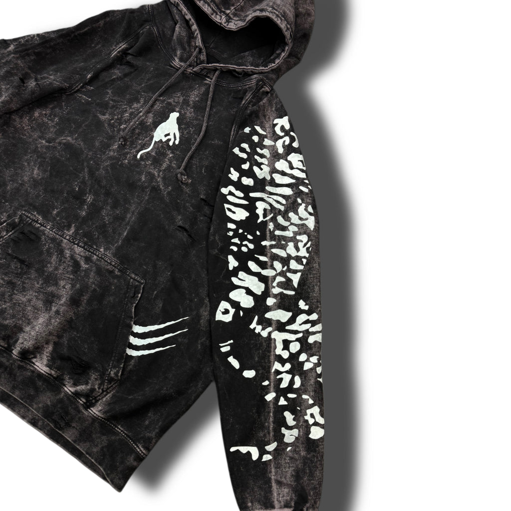 PLUDYNA Snow Leopard Distressed Hoodie