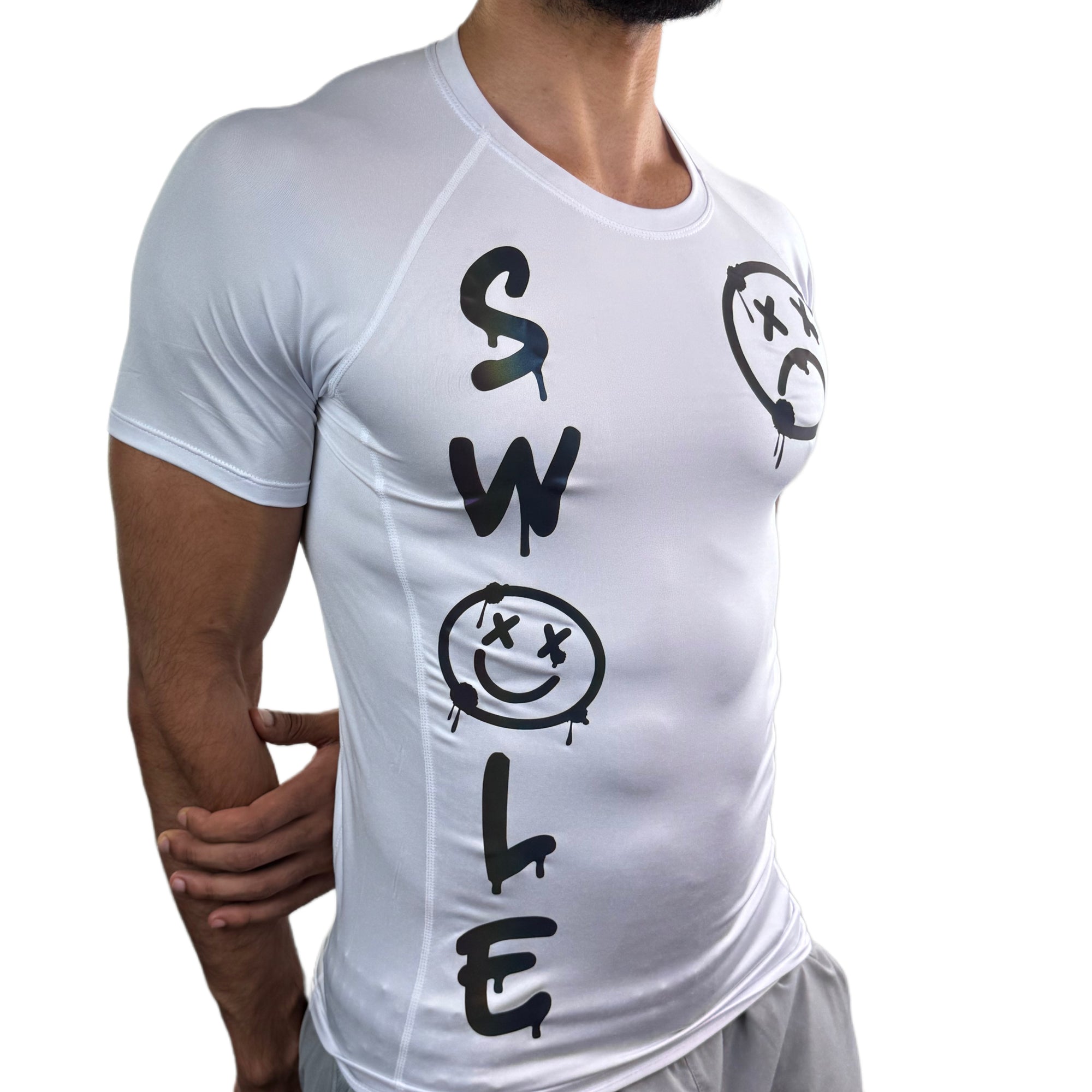 PLUDYNA SWOLE – White Compression Tee