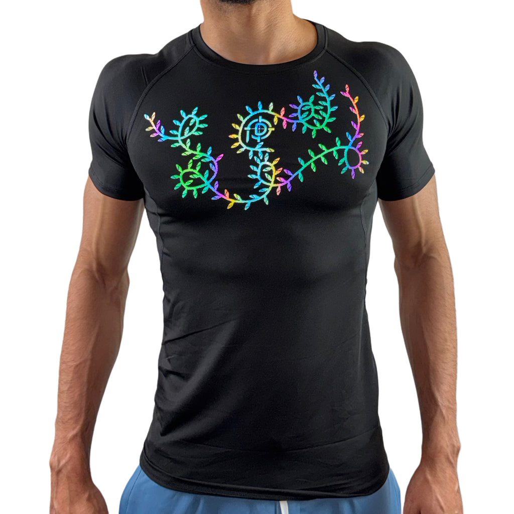PLUDYNA XMAS LIGHTS – Black Compression Tee